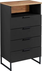 STREDNE VYSOKÁ SKRINKA, čierna, farba duba, 50/91/32 cm home24 - Kúpeľňové skrinky, Online Only