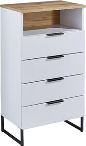 STREDNE VYSOKÁ SKRINKA, biela, farba duba, 50/91/32 cm home24 - Kúpeľňové skrinky, Online Only