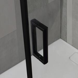 Sprchový Kút Oblý Matný čierny Profil S Transparentným Sklom 90 X 90 Cm | City