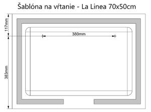 LED zrkadlo La Linea 70x50cm teplá biela - wifi aplikácia