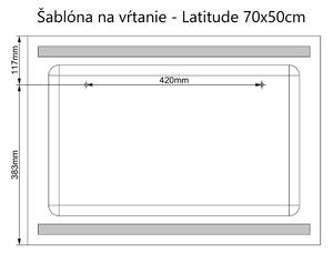 LED zrkadlo Latitudine 100x70cm studená biela - diaľkový ovládač Farba diaľkového ovládača: Biela