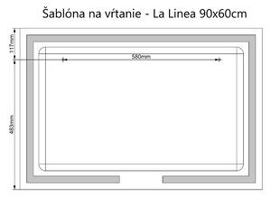 LED zrkadlo La Linea 90x60cm neutrálna biela - diaľkový ovládač Farba diaľkového ovládača: Biela