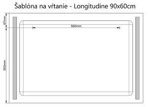 LED zrkadlo Longitudine 90x60cm studená biela - wifi aplikácia