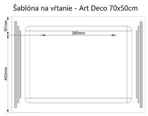 LED zrkadlo Art Deco Vertical 70x50cm teplá biela - diaľkový ovládač Farba diaľkového ovládača: Biela