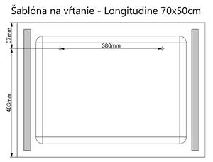 LED zrkadlo Longitudine 110x70cm neutrálna biela - diaľkový ovládač Farba diaľkového ovládača: Biela