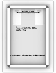 LED zrkadlo Classico 50x70cm neutrálna biela - diaľkový ovládač Farba diaľkového ovládača: Čierna