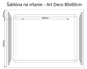 LED zrkadlo Art Deco Vertical 80x60cm neutrálna biela - wifi aplikácia