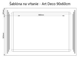 LED zrkadlo Art Deco Vertical 90x60cm teplá biela - diaľkový ovládač Farba diaľkového ovládača: Čierna