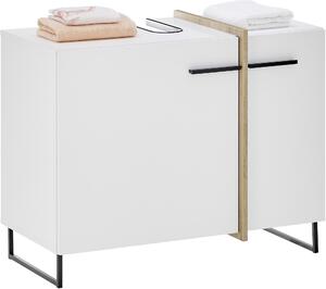 SKRINKA POD UMÝVADLO, biela, biela, farba duba, 80/64/41 cm home24 - Kúpeľňové skrinky, Online Only