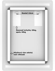 LED zrkadlo Latitudine 50x70cm neutrálna biela - wifi aplikácia