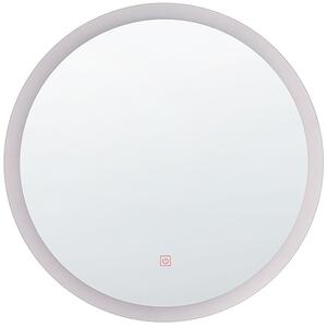 Nástenné zrkadlo strieborná syntetický materiál sklo ø 58 cm okrúhly tvar moderný glamour štýl kúpeľňa