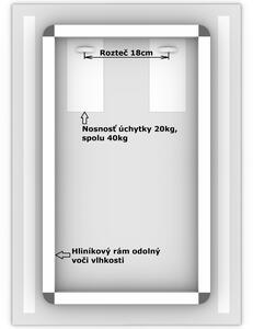 LED zrkadlo Longitudine 50x70cm neutrálna biela - diaľkový ovládač Farba diaľkového ovládača: Biela