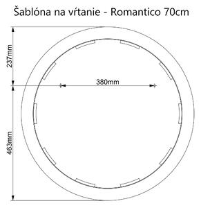 LED zrkadlo okrúhle Romantico ⌀70cm teplá biela - diaľkový ovládač Farba diaľkového ovládača: Biela