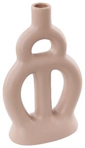 Váza na kvety béžová porcelánová 28 cm moderný abstraktný tvar vodoodolný bytový doplnok do obývačky