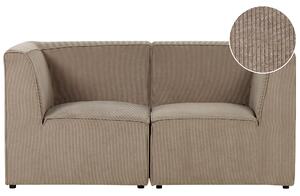 Modulárna 2-miestna pohovka sivobéžová menčestrová moderný dizajn minimalistický štýl