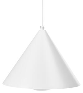 Závesná lampa biela kov železo visiace svietidlo s tienidlom moderná obývacia izba jedáleň spálňa
