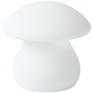 Vonkajšia stolová LED lampa biela syntetický materiál tvar hríbika IP54 vodoodolné s diaľkovým ovládaním záhradné osvetlenie