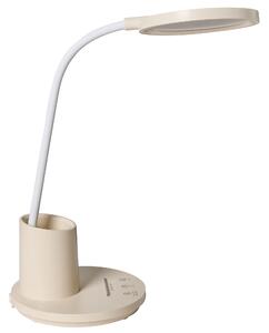 Stolná LED lampa svetlobéžová syntetický materiál 3 režimy teploty svetla so stmievačom dotyková nastaviteľná kancelária