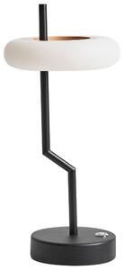 Stolná lampa čierna železo hliník s dotykovým vypínačom nabíjanie cez USB kábel bezdrôtová moderný štýl interiér exteriér