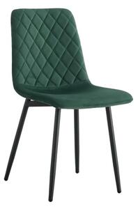 Stolička s nohami z kovu, smaragdová Velvet látka (k371131)