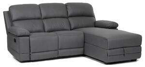 Autronic - Rohová relaxační pohovka, pravý roh, potah šedá látka v dekoru vintage kůže - ASD-4213P GREY