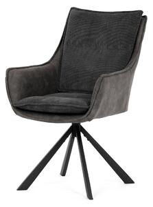 Autronic - Židle jídelní, šedá látka, kov černá - DCH-B1180 GREY2