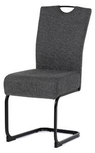Autronic - Židle jídelní, taštičkové pružiny v sedáku, šedá látka, černý kov - DCL-E2008 GREY2