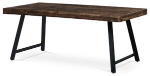 Autronic - Jídelní stůl, 180x90x76 cm, MDF deska, dýha odstín borovice, kovové nohy, černý lak - HT-536 PINE AKCE