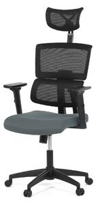 Autronic - Kancelárska stolička, poťah sivá látka a čierna sieťovina MESH, hojdací mech. - KA-B1025 GREY