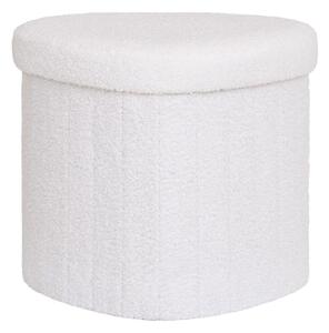 Biely taburet z textílie buklé Medford – House Nordic