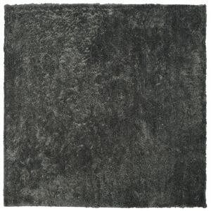 Koberec shaggy tmavosivý zmes bavlny a polyesteru 200 x 200 cm huňatý s vysokým vlasom