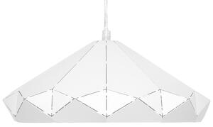 Závesná lampa biela kovová 112 cm zváraná geometrické tienidlo stropné svietidlo industriálny štýl obývačka jedáleň