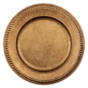Zlato-hnedý plastový tanier s dekorom - Ø 33 * 2 cm - Clayre & Eef