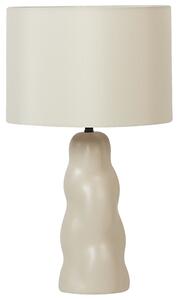 Stolová lampa béžový keramický podstavec 30 x 30 x 51 cm béžové látkové tienidlo nočné svetlo minimalistická spálňa obývačka