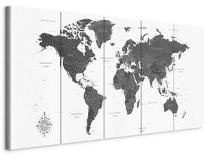 OBRAZ NA PLÁTNE, text, mapa sveta, 200/80/1,2 cm artgeist - Obrazy, Online Only