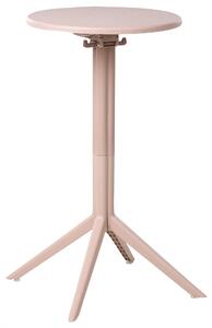 Okrúhly bistro stolík béžový syntetický materiál 60 x 60 cm sklopná stolová doska vonkajší odolný stôl na balkón