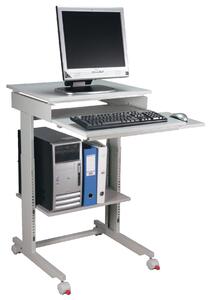 PC pracovný stôl H720-1100xŠ600xH500mm svetlosivý, RAL 7035 mobilný