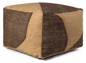 Ferm Living Puf Forene Square – pieskový/tmavohnedý