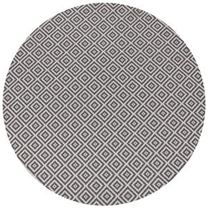 Koberec sivý syntetický materiál 160 cm okrúhly tvar geometrický vzor moderný štýl balkón terasa interiér exteriér