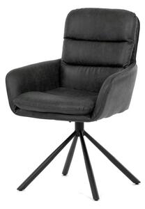 Jedálenská stolička šedá látka, otočný mechanizmus o 90 stupňov (a-356 cappucino)