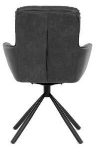 Jedálenská stolička šedá látka, otočný mechanizmus o 90 stupňov (a-356 cappucino)