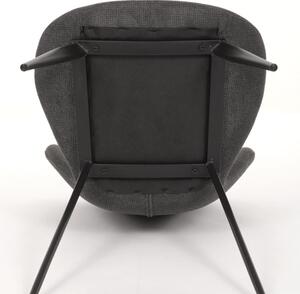 Stolička jedálenská, sivá látka, čierna kovová podnož (a-1031 sivá)