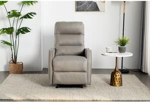 Pohodlné relaxačné polohovateľné kreslo čalúnené ekokožou sivej farby (a-7033 sivé)