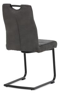 Stolička jedálenská s okúzľujúcim dizajnom, sivá látka, nohy čierny kov (a-972 sivá)