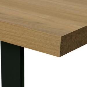 Jedálenský stôl, 160x80x76 cm, MDF doska, dyha dub, kovové nohy (a-514 dub)
