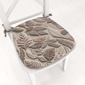 Biante Oblý podsedák Terra TRA-004 3D listy na zelenosivom - 39x37x3 cm