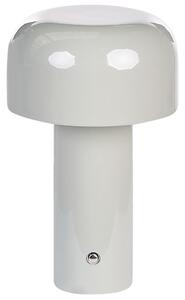 Stolná lampa sivá železo s dotykovým vypínačom nabíjanie cez USB kábel bezdrôtová moderný štýl interiér exteriér