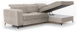 Rozkladacia rohová sedačka Belavio Mini pravá - béžová pletenina Milton 3 New
