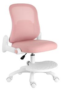 Detská pracovná stolička s podnožou BALOO — látka, ružová