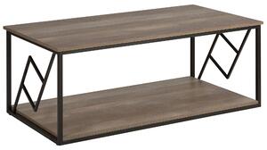 Konferenčný stolík tmavé drevo čierny kovový rám obdĺžnikový 120 x 60 cm industriálny štýl minimalistický